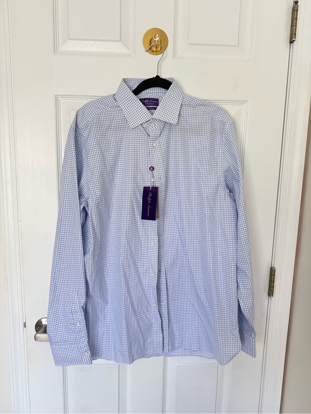 Ralph Lauren Light Blue Micro Check Dress Shirt